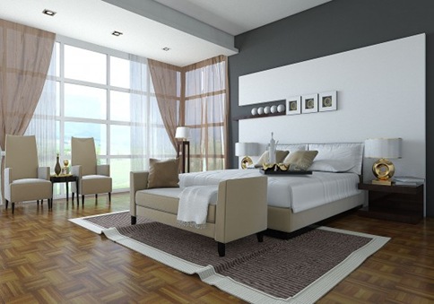 Contemporary-bedroom-with-white-furniture-set